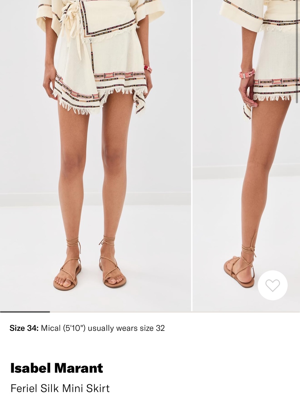Isabel Marant Cream Silk Mini Skirt With Embroidered Trim.. This Season!